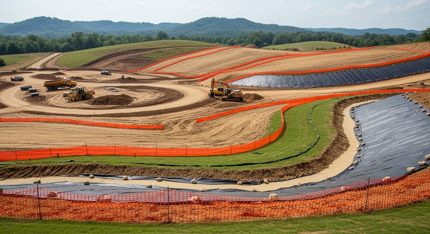 Tennessee construction site set up with Stormwater Pollution Prevention Plan Requirements