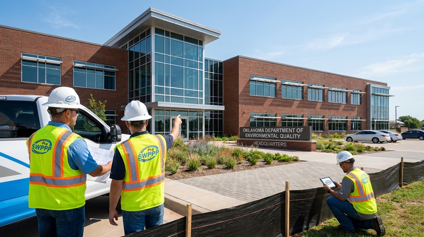 Oklahoma DEQ office building exterior with signage